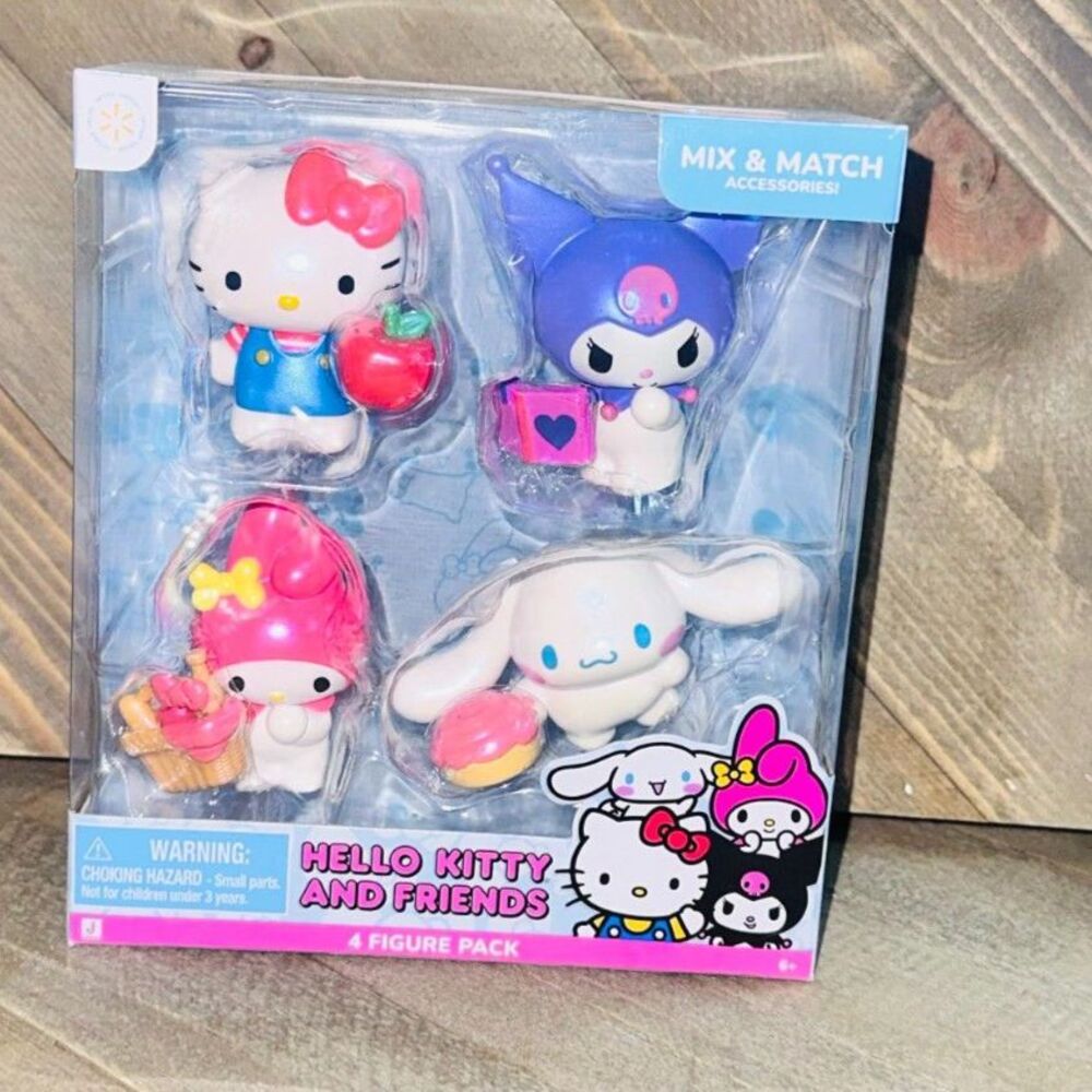 Hello Kitty and Friends 4 Figure Pack Kuromi My Melody Cinnamoroll